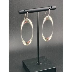 Brilliance Fine Jewelry .925 Sterling Silver Oval Hoop Earrings
